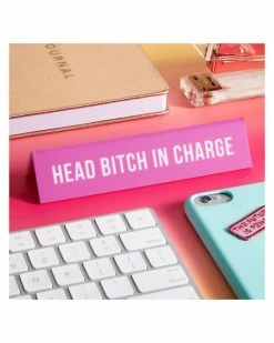 The Found Unique Gifts + Fun Finds Head Bitch In Charge (HBIC) Desk Sign