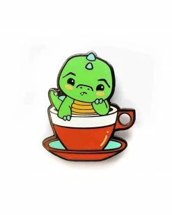 LuxCups Creative Pins + Patches Green Tea Rex Pin