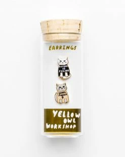 Yellow Owl Workshop Future Is Feline & Gurrl Power Cat Earrings Accessories