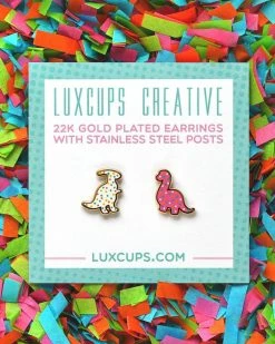 LuxCups Creative Dino Cookie Earrings