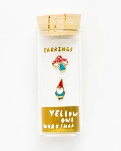 Yellow Owl Workshop Gnome & Mushroom Earrings Necklaces + Earrings