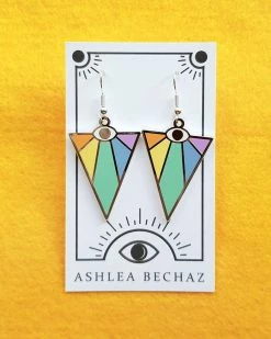 Ashlea Bechaz Rainbow All Seeing Eye Earrings Accessories