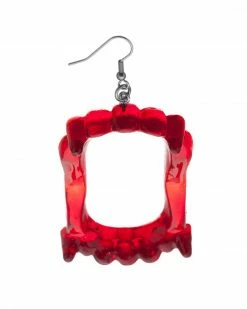 Chaotic Good Jewelry Co. Vampire Fang Earrings - Ruby Red