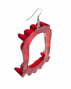 Chaotic Good Jewelry Co. Vampire Fang Earrings - Ruby Red