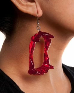 Chaotic Good Jewelry Co. Vampire Fang Earrings - Ruby Red