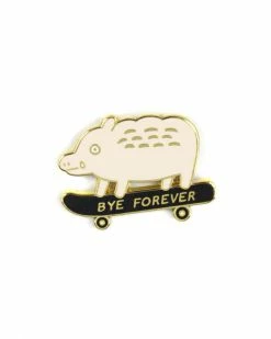 Stay Home Club Enamel Pins + Buttons Bye Forever Boar Pin