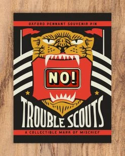 Oxford Pennant Enamel Pins + Buttons NO! Pin
