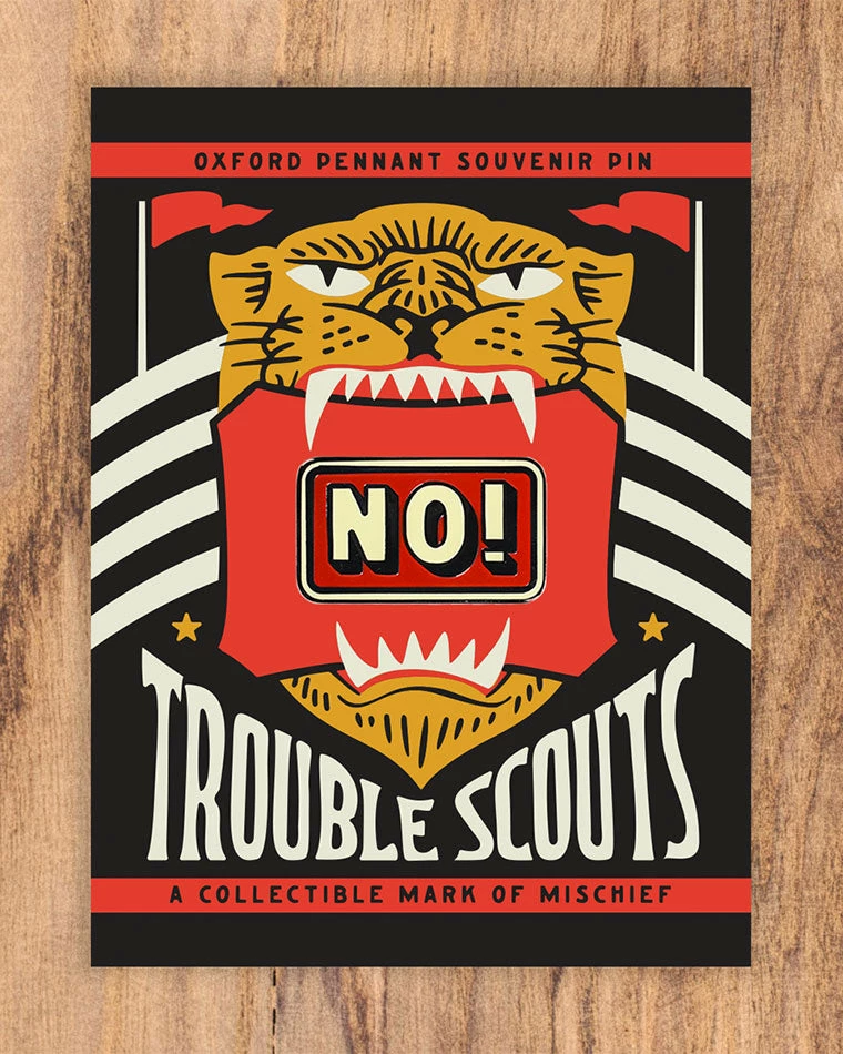 Oxford Pennant Enamel Pins + Buttons NO! Pin 2 Oxford Pennant Enamel Pins + Buttons NO! Pin