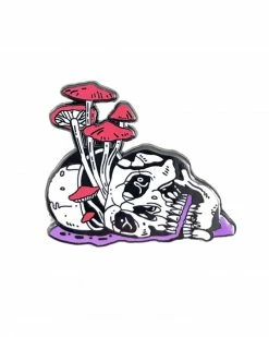 Strike Gently Co. Enamel Pins + Buttons Shrooms Skull Pin