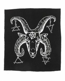 Cat Coven Horned Goat God Large Fabric Back Patch