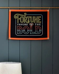 Oxford Pennant Fortune Favors The Bold Felt Flag Banner Wall Banners + Pennants