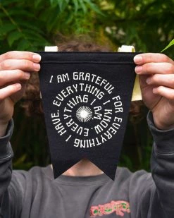 Oxford Pennant I Am Grateful Felt Fishtail Pennant Home