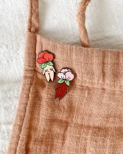 Little Woman Goods Flower Child Pin - Brown