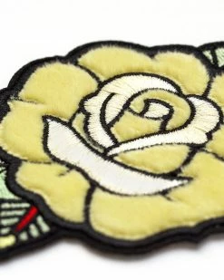 LuxCups Creative Pins + Patches Yellow Rose Fuzzy Patch