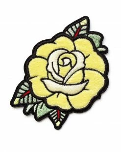 LuxCups Creative Pins + Patches Yellow Rose Fuzzy Patch