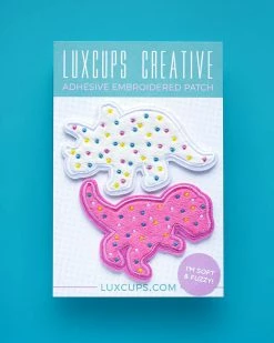 LuxCups Creative Dino Cookie Fuzzy Patch Set Large Back Patches