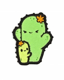LuxCups Creative Cactus Hugs Fuzzy Patch Pins + Patches