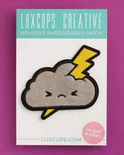 LuxCups Creative Pins + Patches Grumble Cloud Fuzzy Patch