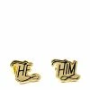 Dissent Pins Accessories He / Him Gender Pronoun Earrings (Fundraiser)