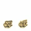 Dissent Pins Accessories She / Her Gender Pronoun Earrings (Fundraiser)