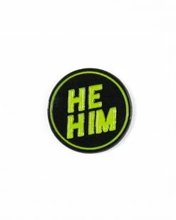 Butch & Sissy Pins + Patches He / Him Gender Pronoun Pin