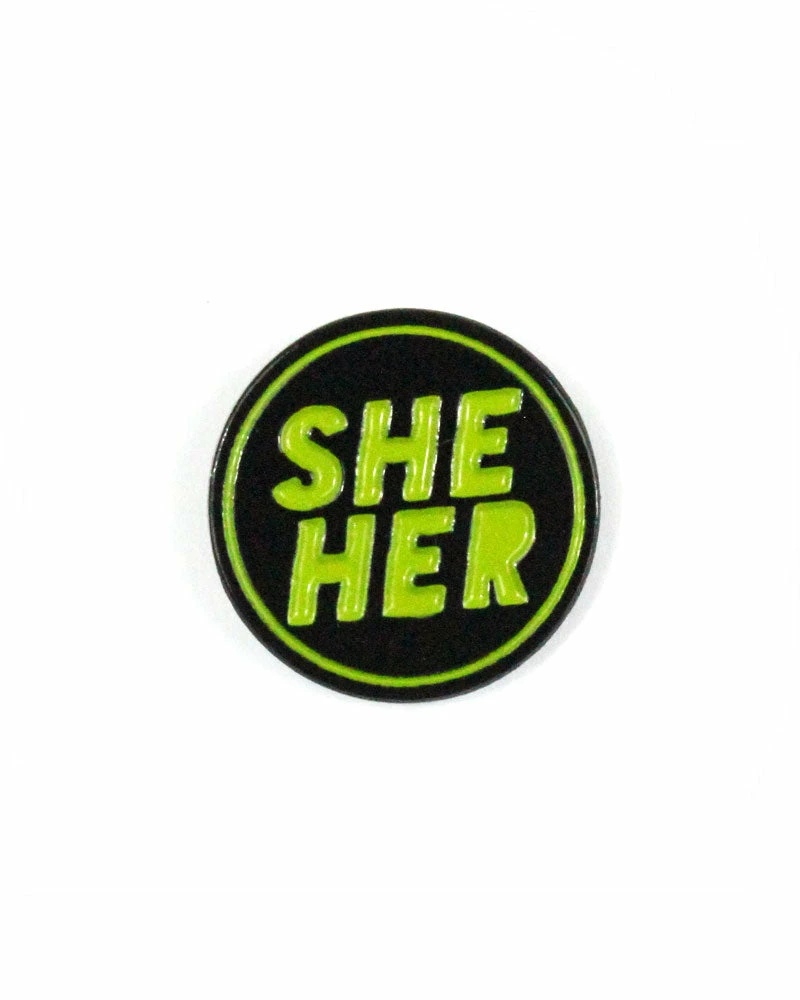 Butch & Sissy She / Her Gender Pronoun Pin 1 Butch & Sissy She / Her Gender Pronoun Pin