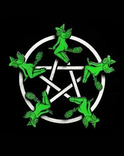 Cat Coven Butt Witch Pin (Glow-in-the-Dark) Enamel Pins + Buttons