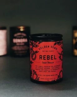 Golden Gems Rebel Soy Wax Candle (12oz) Soaps + Candles