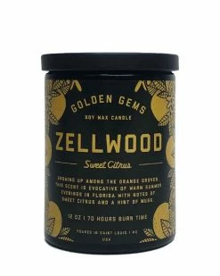 Golden Gems Zellwood Soy Wax Candle (12oz) Home
