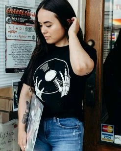 Alison Rose Clothing Vinyl Is Not Dead Unisex Tee (Glow-in-the-Dark)