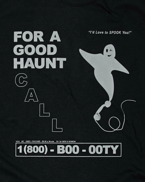 Hungry Ghost Press Booty Call Ghost (1-800 B0000TY) Unisex Tee 2 Hungry Ghost Press Booty Call Ghost (1-800 B0000TY) Unisex Tee