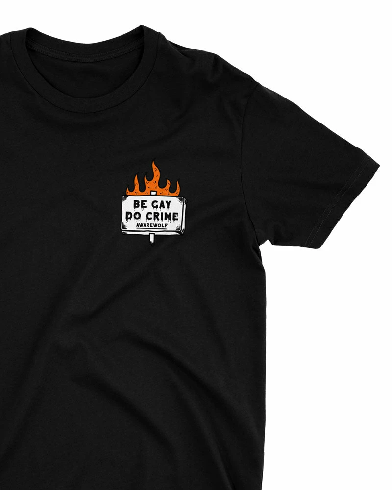 Awarewolf Apparel Graphic Tees + Long Sleeves Be Gay, Do Crime Skeleton Unisex Tee 4 Awarewolf Apparel Graphic Tees + Long Sleeves Be Gay, Do Crime Skeleton Unisex Tee