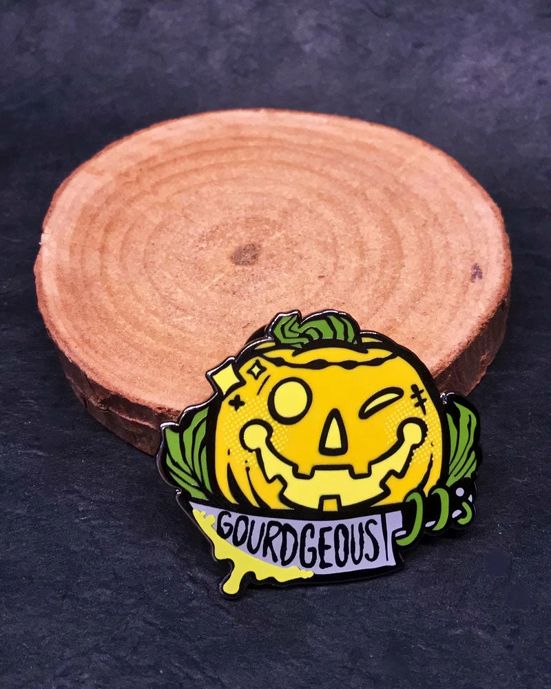 Queerly Departed Gourd-geous Jack-o-Lantern Pin Pins + Patches 2 Queerly Departed Gourd-geous Jack-o-Lantern Pin Pins + Patches
