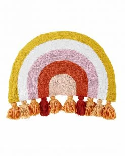 Peking Handicraft Warm Rainbow Hook Pillow W/ Tassels Home