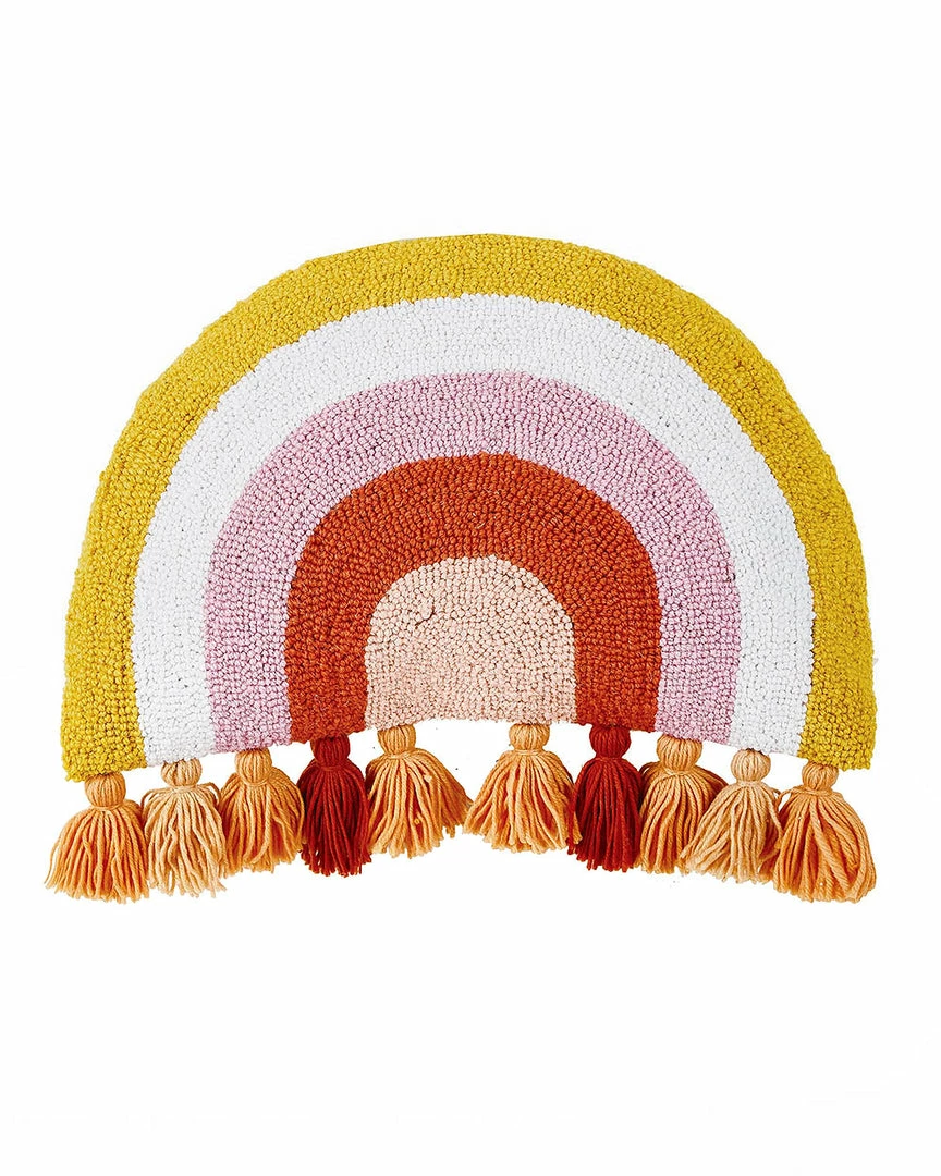 Peking Handicraft Warm Rainbow Hook Pillow W/ Tassels Home 1 Peking Handicraft Warm Rainbow Hook Pillow W/ Tassels Home