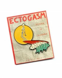 Ectogasm Surfing Skeleton Large Pin Enamel Pins + Buttons