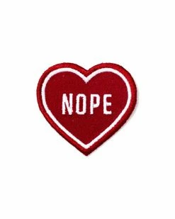 These Are Things Nope Heart Patch - Red Embroidered Patches