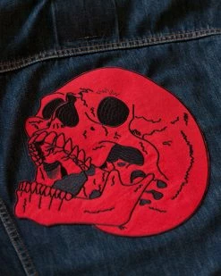 Inner Decay Pins + Patches Laughing Skull Large Back Patch - Blood Red