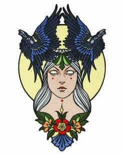 Mean Folk Large Back Patches Raven Lady Large Back Patch