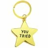 Adam J. Kurtz You Tried Gold Star Keychain Accessories