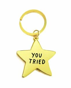 Adam J. Kurtz You Tried Gold Star Keychain Accessories