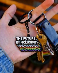 Bianca Designs Keychains + Key Blanks The Future Is Inclusive Rainbow Keychain