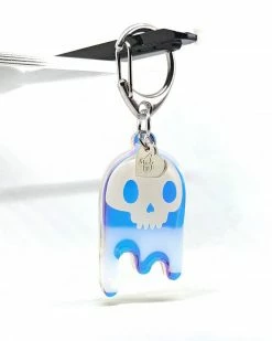 Brandy Bingham Iridescent Ghost Skull Keychain Keychains + Key Blanks
