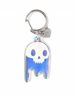 Brandy Bingham Iridescent Ghost Skull Keychain Keychains + Key Blanks