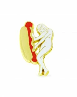 Mean Folk Hot Dog Lady Pin Pins + Patches