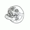 Inner Decay Laughing Skull Pin (Glow-in-the-Dark) Enamel Pins + Buttons
