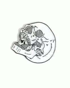 Inner Decay Laughing Skull Pin (Glow-in-the-Dark) Enamel Pins + Buttons