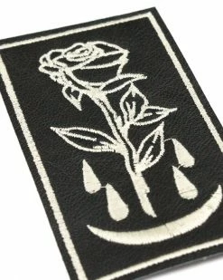 Shrimp Sauce Bleeding Rose Large Leather Patch
