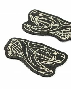 Shrimp Sauce Large Back Patches Snake Heads Leather Patch Set