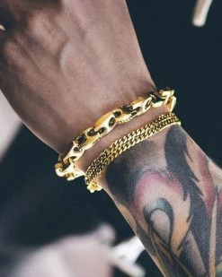 Mister SFC Necklaces + Earrings Esquire Double Wrap Bracelet - Gold